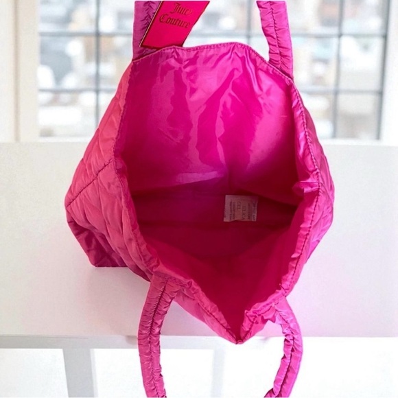 Juicy Couture Fuchsia (Hot-Pink) Puffy Tote/Travel Bag NWT - Picture 4 of 5
